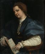 Andrea del Sarto Lady with a book of Petrarch's rhyme